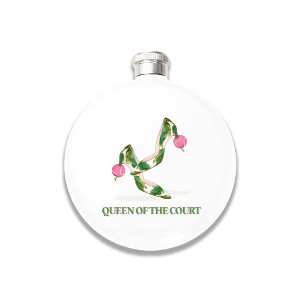 Flask (White) Queen of the Court Tennis Toss Designs Retail Flask (White) Queen of the Court Tennis Toss Designs Retail