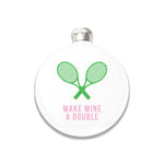 Round Flask - Make Mine a Double (Green & Pink)