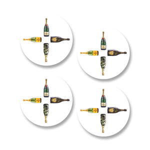Ceramic Coasters (Set of 4) - 4 Bottles