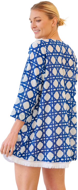 Tunic/Coverup - Navy Cane