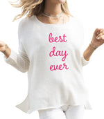 Knit Sweater- best day ever- Pink