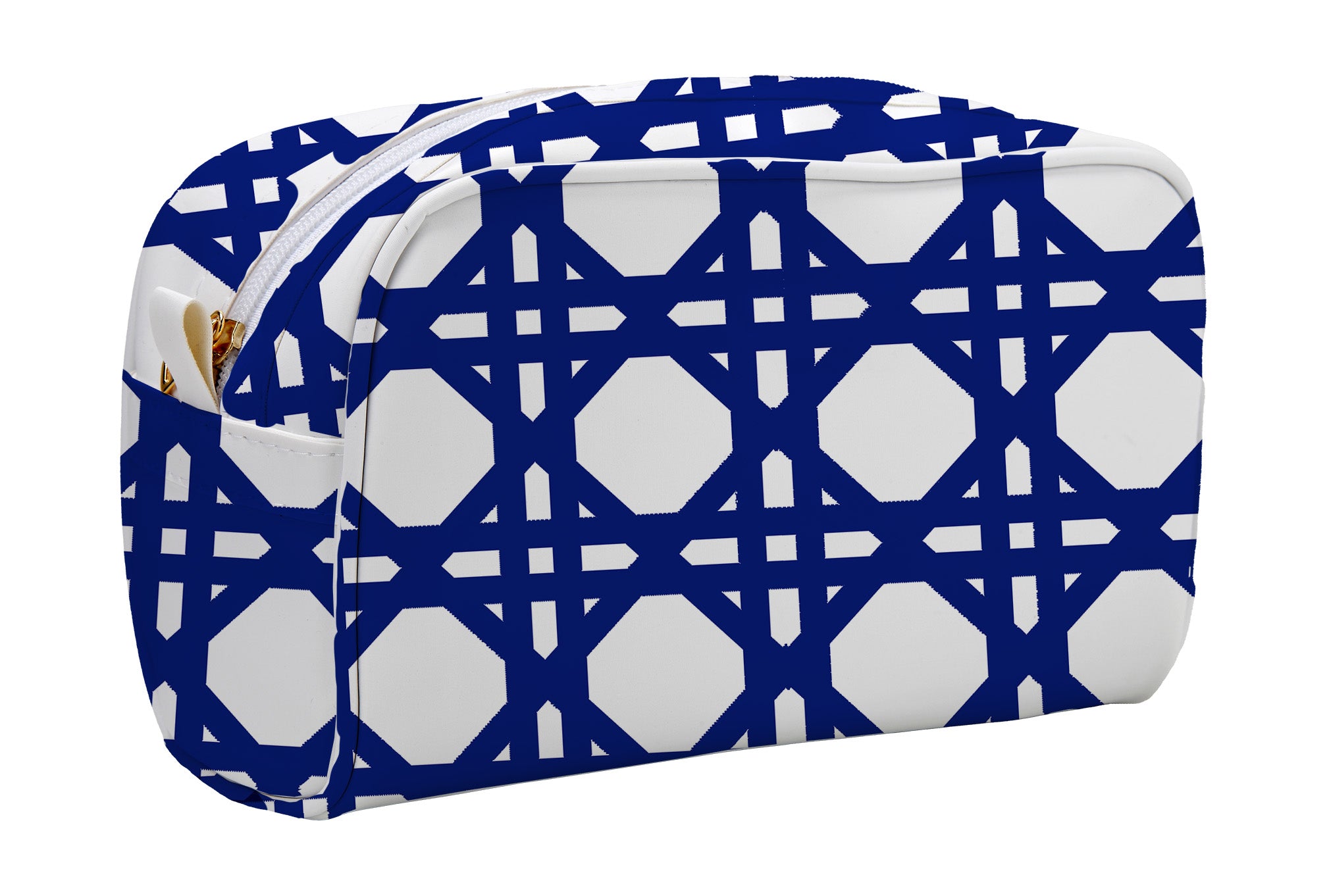 Head Shot Cosmetic Bag Navy Cane Toss Designs