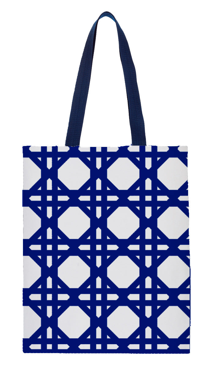 Insulated Fresh Market Tote Bag Navy Cane Toss Designs