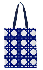 Insulated Fresh Market Tote Bag - Navy Cane