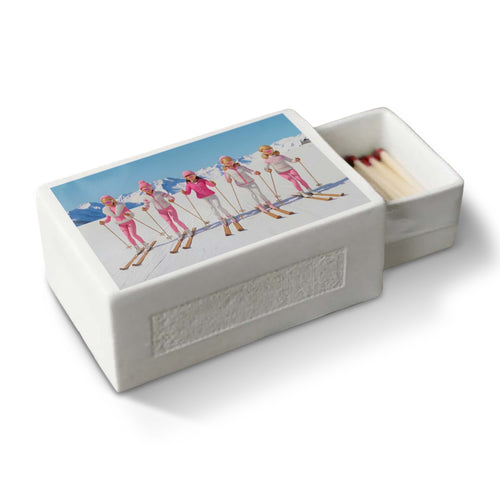 Ceramic Matchbox - Barbie Skiers