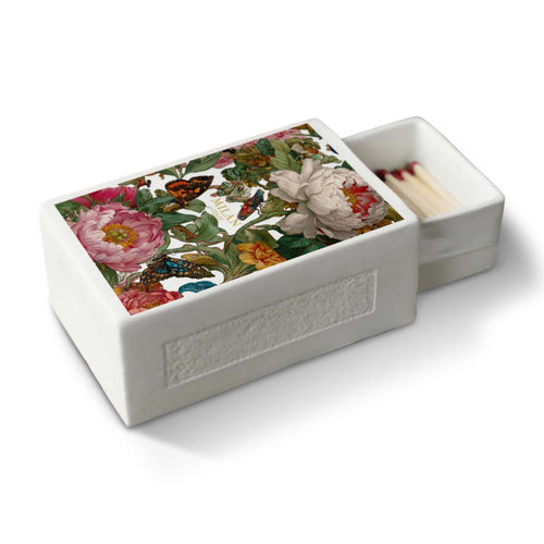 Ceramic Matchbox - Butterflies Flora Milan Italy