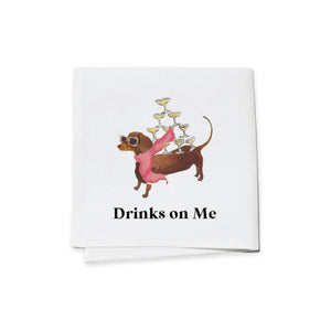 Cocktail Napkins (Set of 4) - Drinks on Me Dachshund