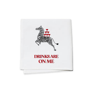Cocktail Napkins (Set of 4) - Drinks on Me Zebra
