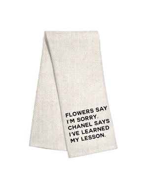 Linen Towel - Flowers Say