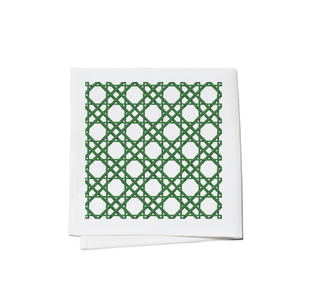 Cocktail Napkins - Crossed Cane (Green)