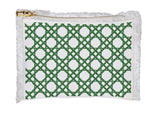 Fringe Cosmetic Bag - Crossed Cane (Green)