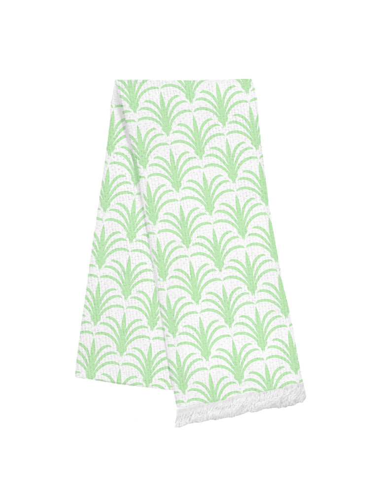 Fringe Towel - Green Fleur