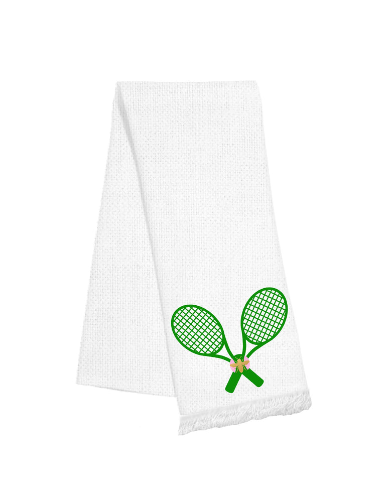 Fringe Towel - Green Preppy Tennis
