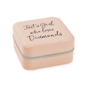 Travel Jewelry Box Blush - Just a Girl Who Loves Diamonds