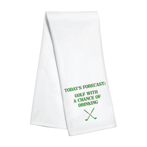 Kitchen Towel - Forecast: Golf with Drinking