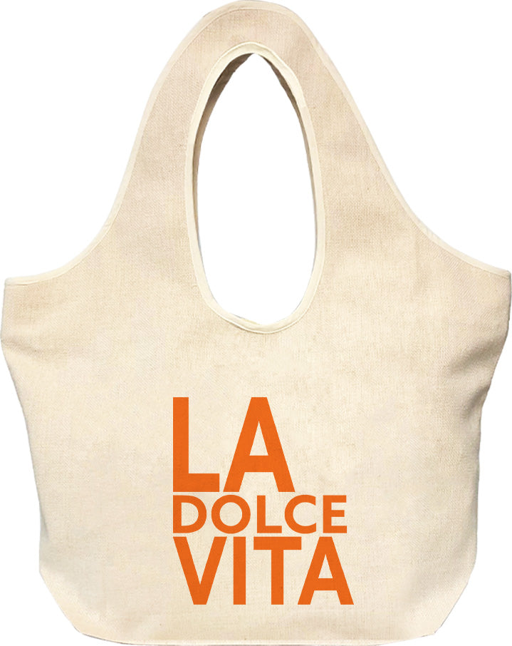 Linen Tote Bag - LA DOLCE VITA