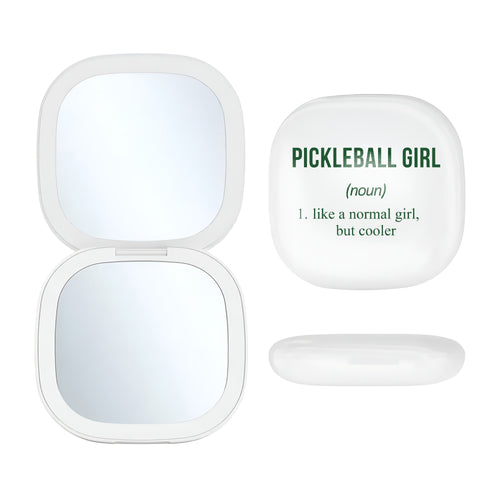 Led Compact Mirror White - Pickleball Girl