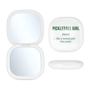 LED Compact Mirror - Pickleball Girl
