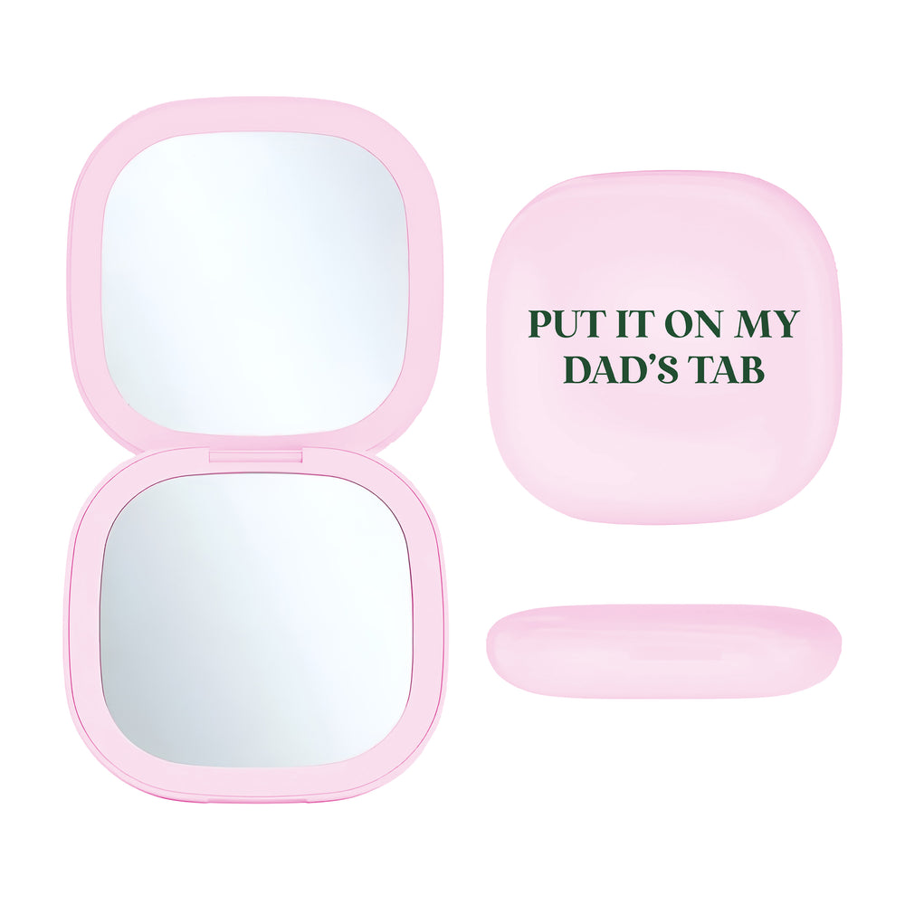 LED Compact Mirror Pink - Put it on My Dad's Tab