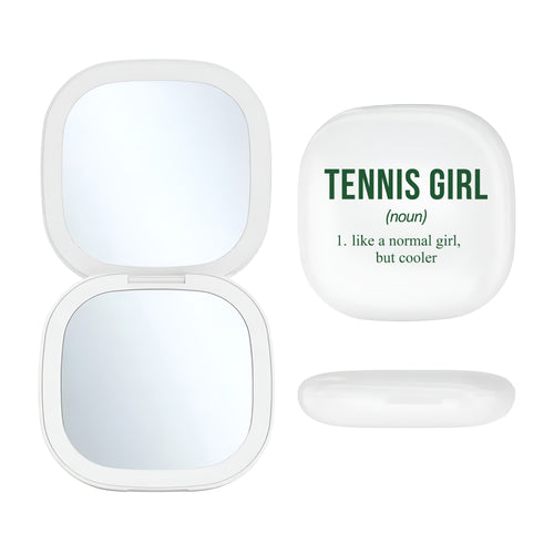 Led Compact Mirror White - Tennis Girl
