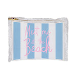 Linen Fringe Cosmetic Bag- Meet me at the Beach