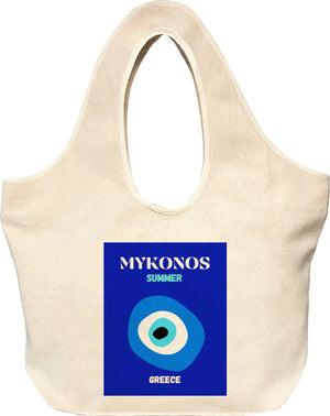 Linen Tote Bag - Mykonos