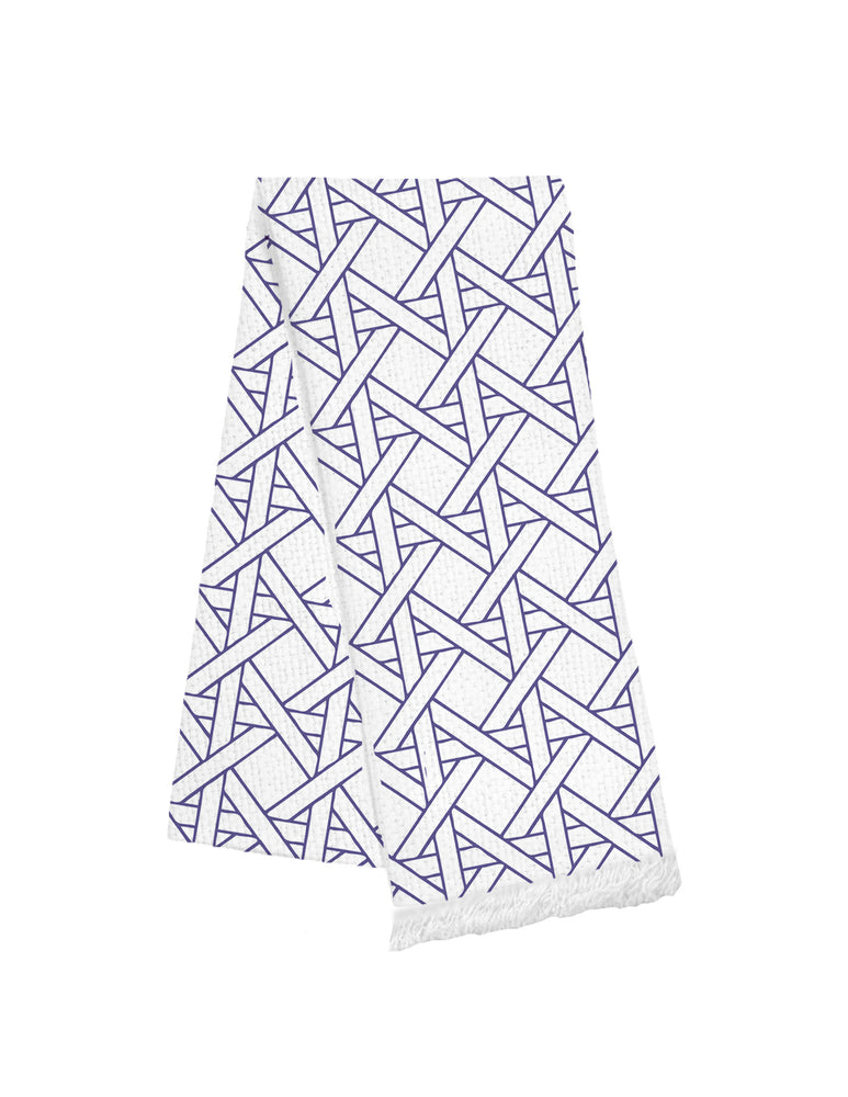 Fringe Towel - Navy Cane