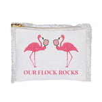 Linen Fringe Cosmetic Bag- Our Flock Rocks
