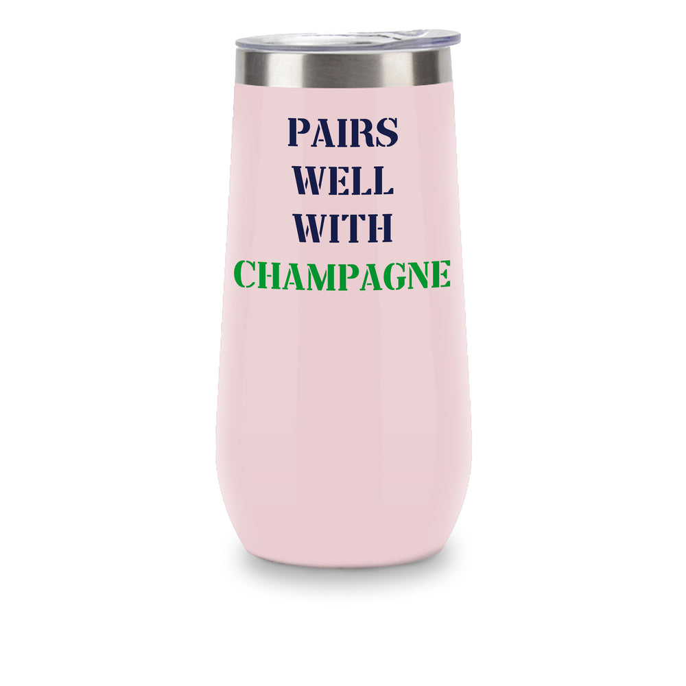 Champagne Tumbler - Pairs Well With Champagne (Green)