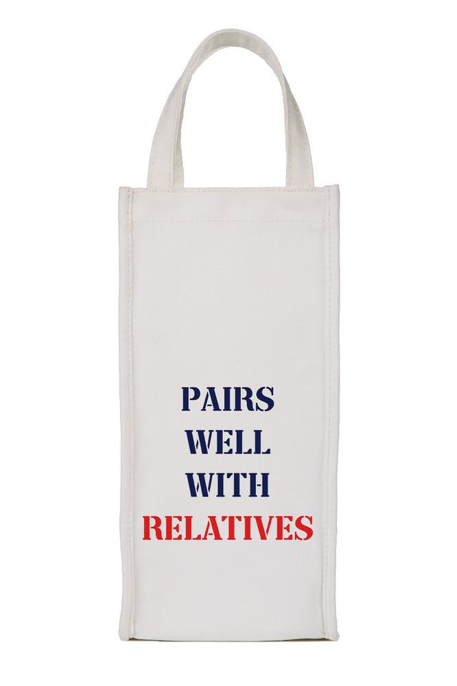 Wine Bag - Pairs Well (Navy & Red)