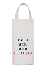 Wine Bag - Pairs Well (Navy & Red)