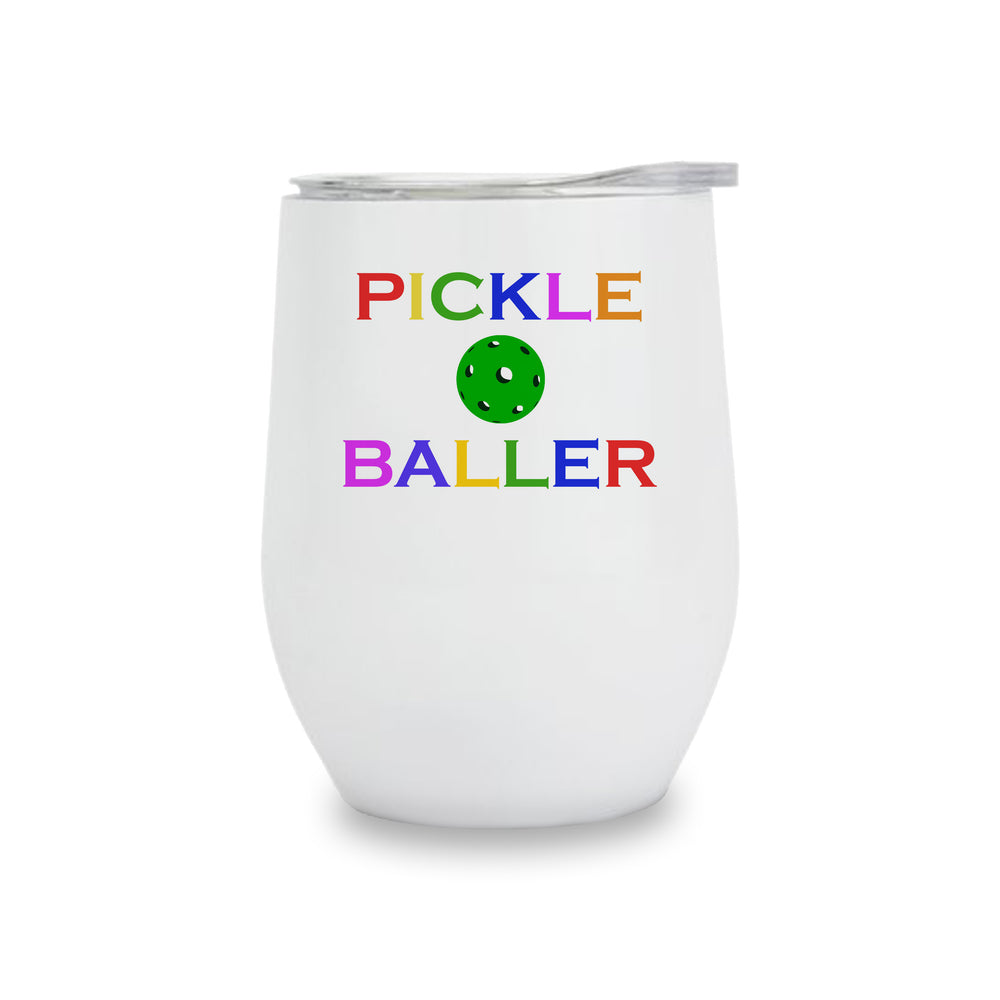 Wine Tumbler - Pickleballer Rainbow