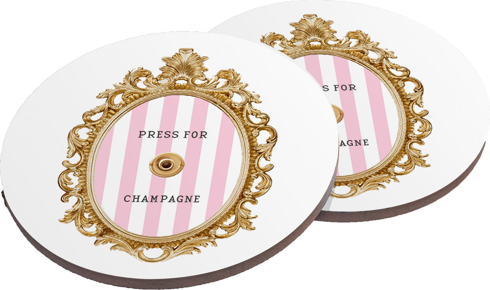 Coasters - Press for Champagne Stripe