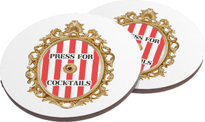 Coasters - Press for Cocktails Stripe