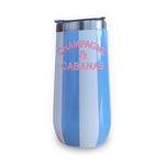 Insulated Beverage Tumbler-Cabana Stripe Champ and Cabanas