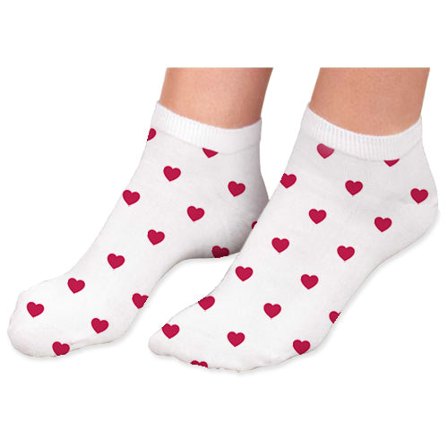 Low Cut Socks - Red Hearts