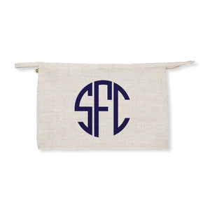 Custom Linen Jumbo Traveler - Monogram