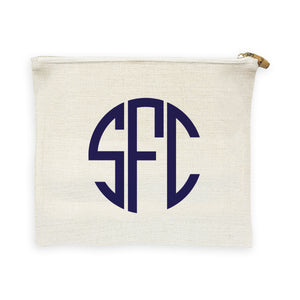 Custom Linen Flat Zip - Monogram