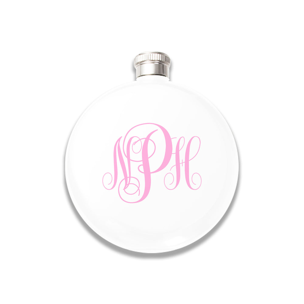 Custom Round Flask - Monogram