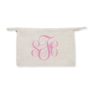 Custom Linen Jumbo Traveler - Monogram