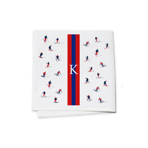 Custom Cocktail Napkin - Skiers