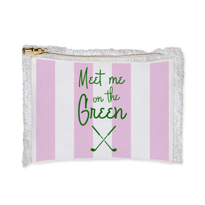 Linen Fringe Cosmetic Bag- Meet me on the Green