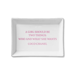 Ceramic Tray - A Girl Should Be Two Things - Who and What She Wants