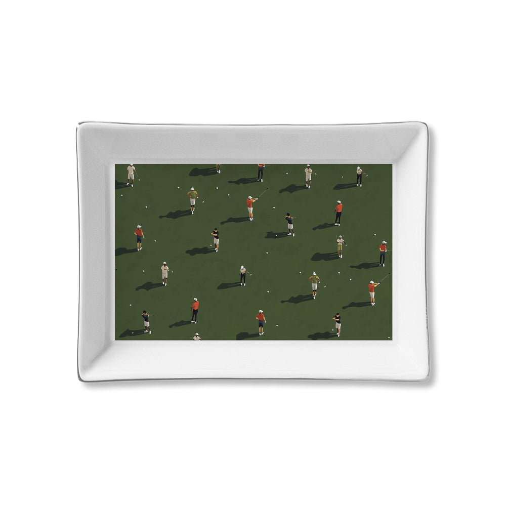 Ceramic Tray - Golfers on Field