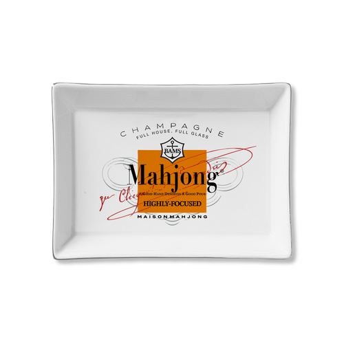 Ceramic Tray - Mahjong Orange Label