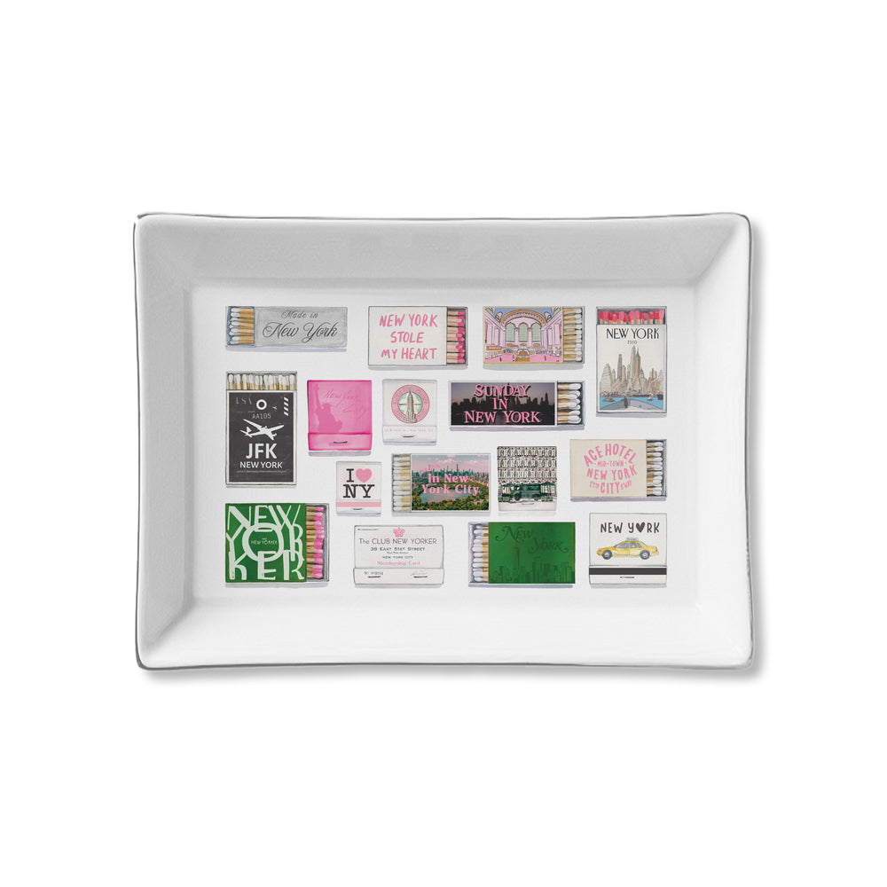 Ceramic Tray - New York Matches (Pink)