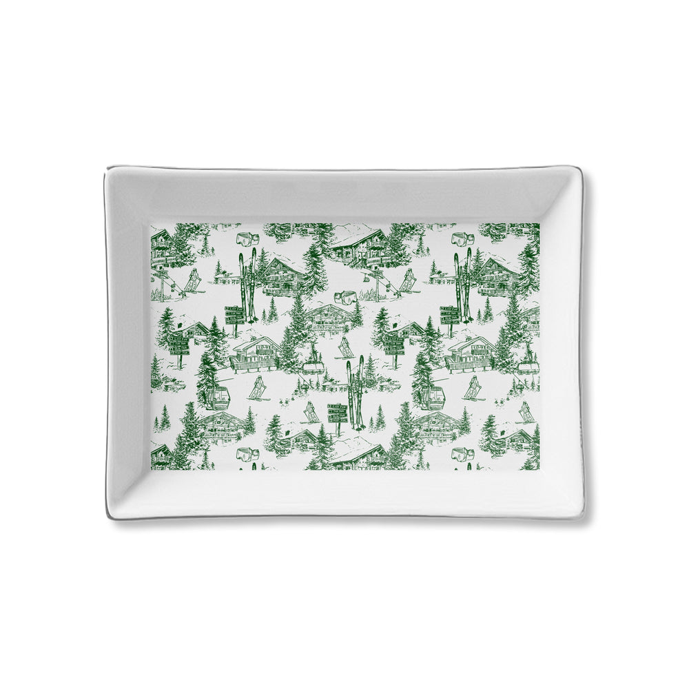 Ceramic Tray - Ski Toile