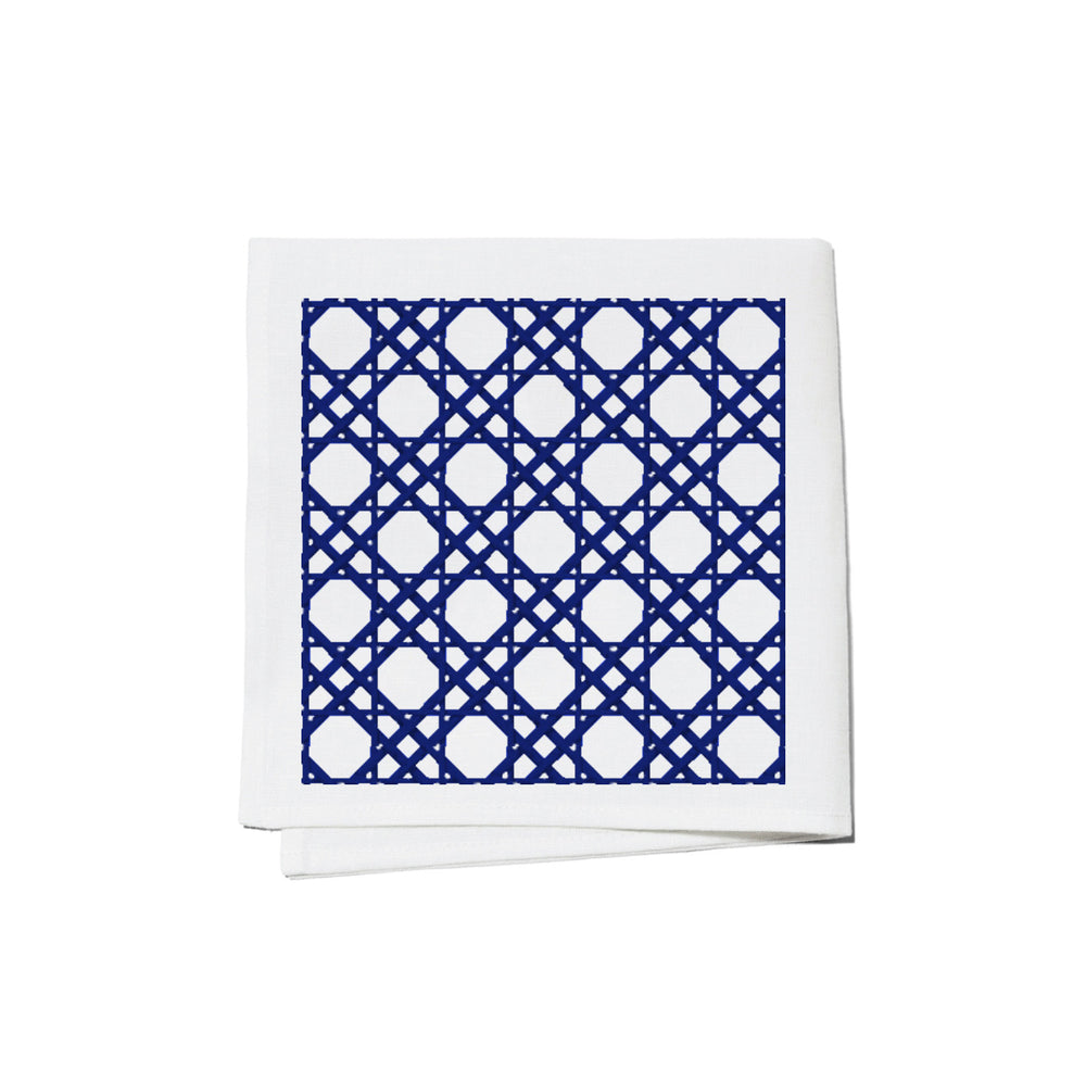 Cocktail Napkins - Crossed Cane (Navy)